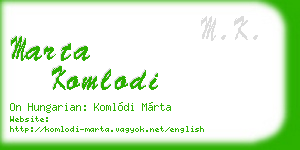 marta komlodi business card